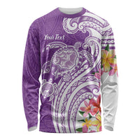 Aloha Kauai Island Personalized Long Sleeve Shirt Lilac Dreamy Turtle