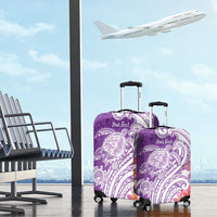Aloha Kauai Island Personalized Luggage Cover Lilac Dreamy Turtle