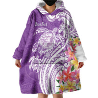 Aloha Kauai Island Personalized Wearable Blanket Hoodie Lilac Dreamy Turtle