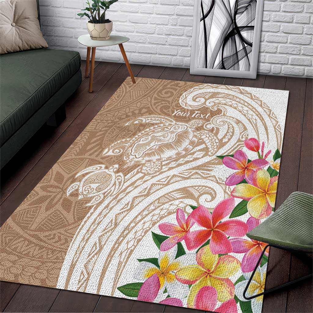 Aloha Ni’ihau Island Personalized Area Rug Beige Dreamy Turtle