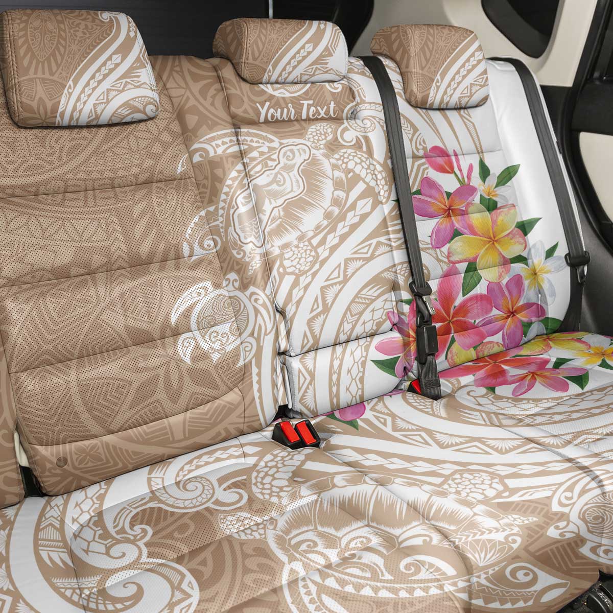 Aloha Ni’ihau Island Personalized Back Car Seat Cover Beige Dreamy Turtle