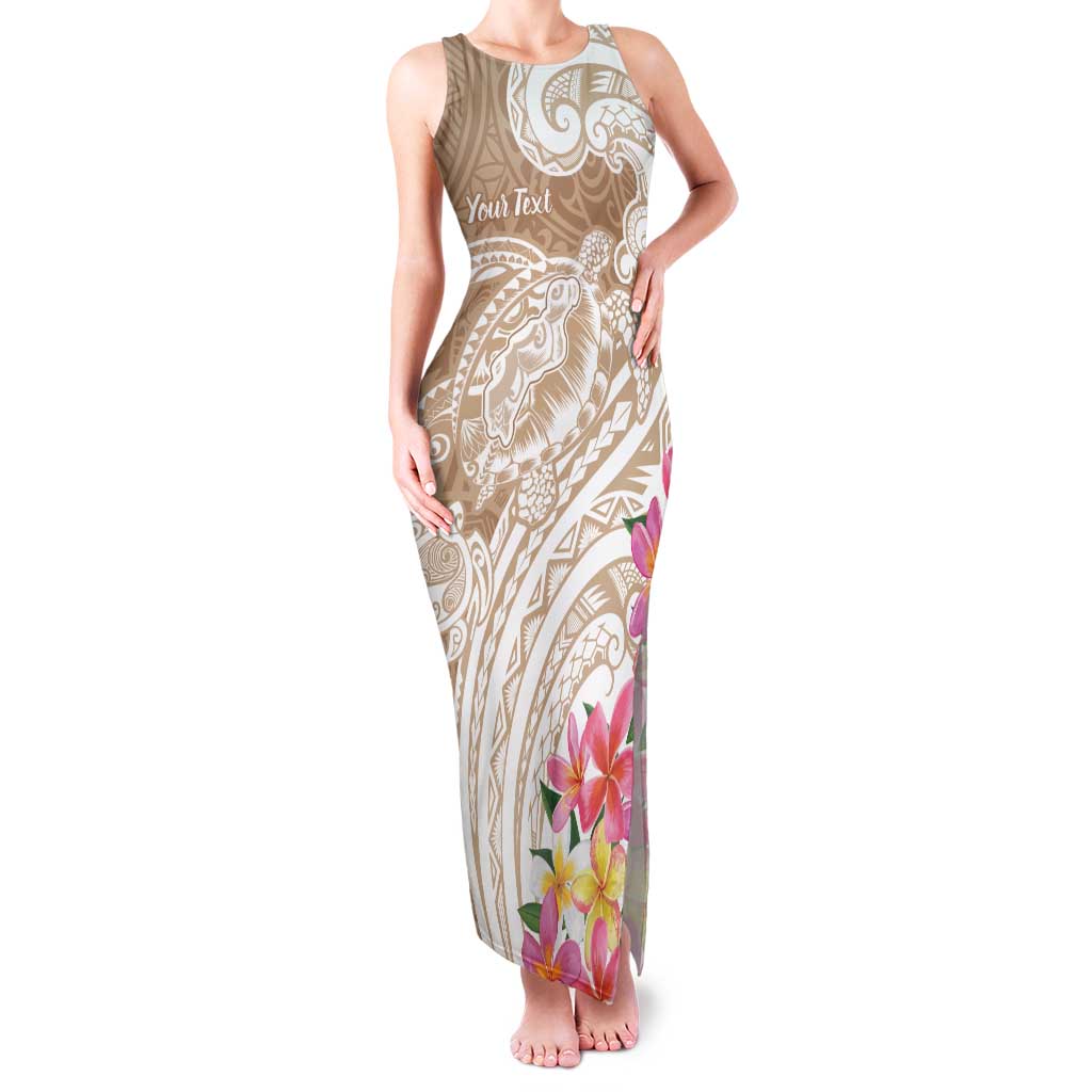 Aloha Ni’ihau Island Personalized Family Matching Tank Maxi Dress and Hawaiian Shirt Beige Dreamy Turtle