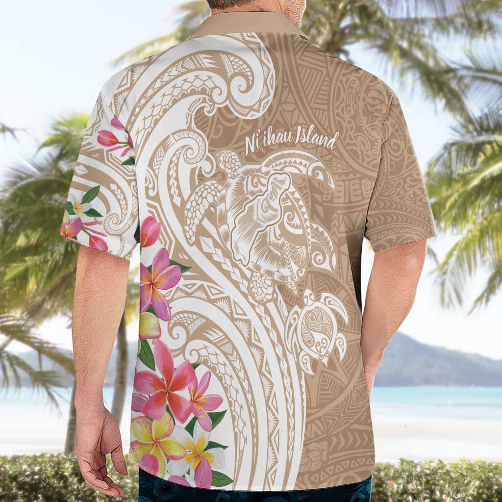 Aloha Ni’ihau Island Personalized Hawaiian Shirt Beige Dreamy Turtle