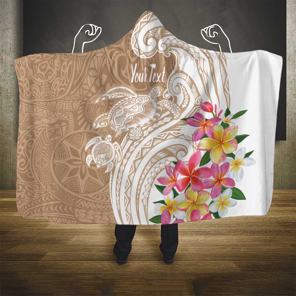 Aloha Ni’ihau Island Personalized Hooded Blanket Beige Dreamy Turtle