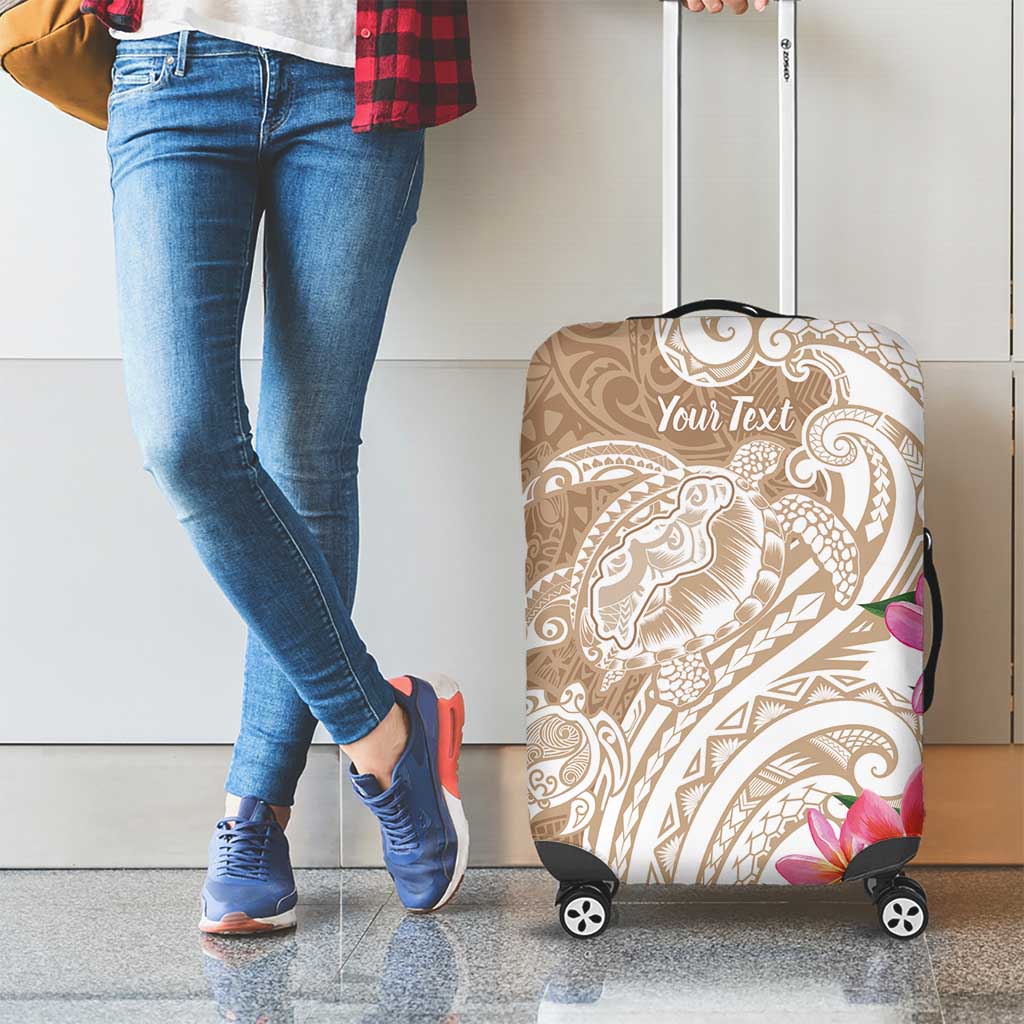 Aloha Ni’ihau Island Personalized Luggage Cover Beige Dreamy Turtle
