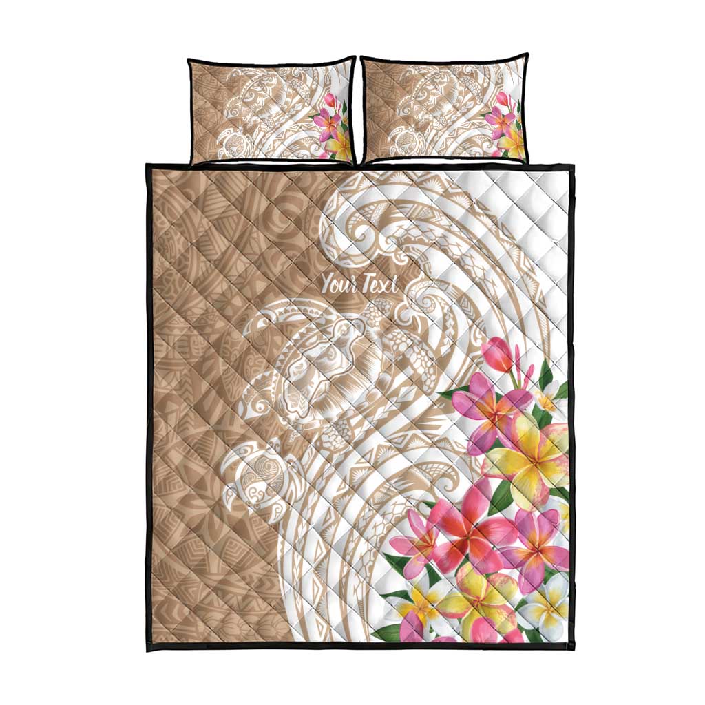 Aloha Ni’ihau Island Personalized Quilt Bed Set Beige Dreamy Turtle