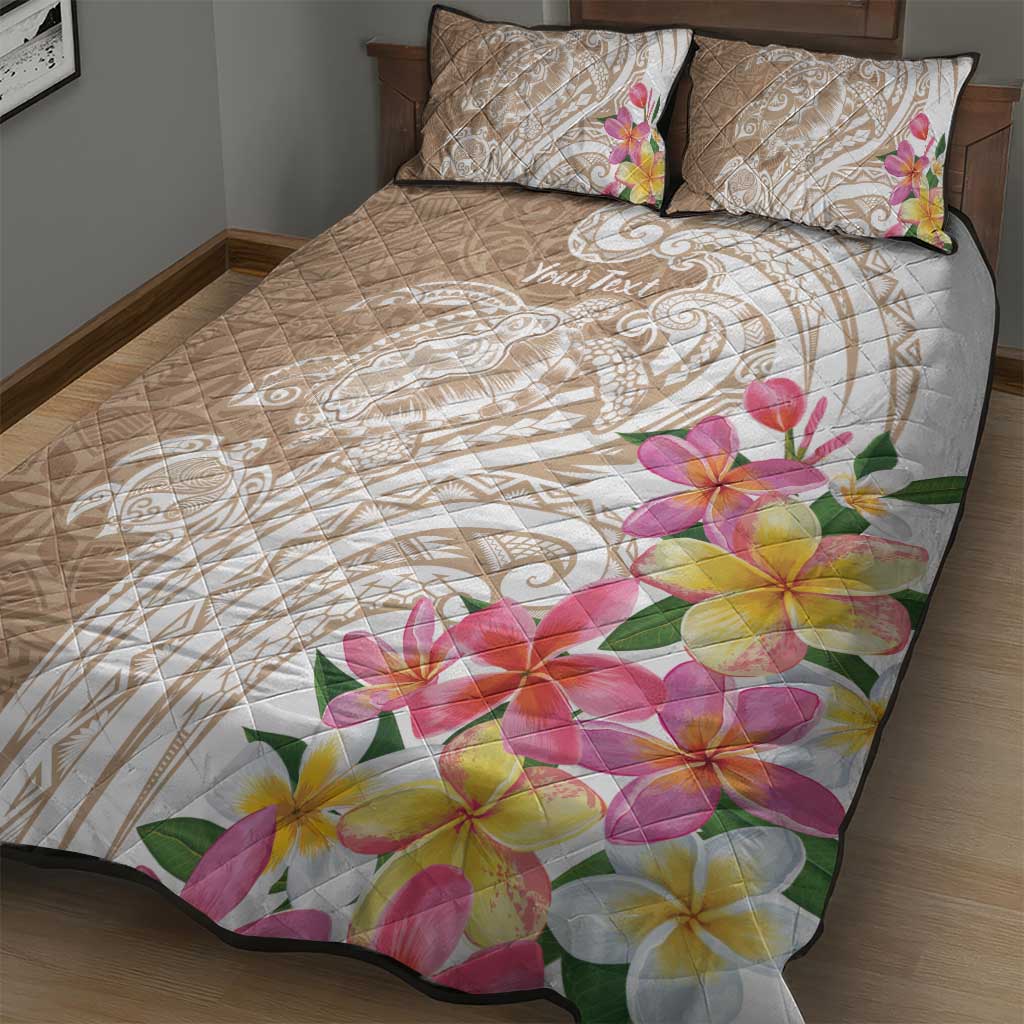 Aloha Ni’ihau Island Personalized Quilt Bed Set Beige Dreamy Turtle