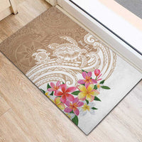Aloha Ni’ihau Island Personalized Rubber Doormat Beige Dreamy Turtle