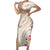 Aloha Ni’ihau Island Personalized Short Sleeve Bodycon Dress Beige Dreamy Turtle