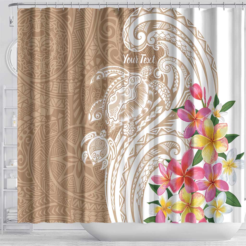 Aloha Ni’ihau Island Personalized Shower Curtain Beige Dreamy Turtle