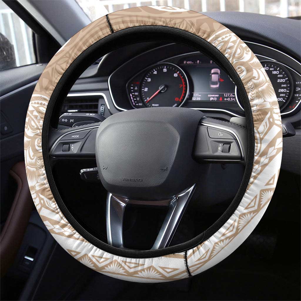 Aloha Ni’ihau Island Personalized Steering Wheel Cover Beige Dreamy Turtle