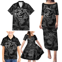 Hawaii Father's Day Vintage Lei Family Matching Puletasi and Hawaiian Shirt Hauoli la Makuakane - Black LT7 - Polynesian Pride