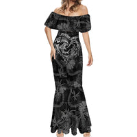 Hawaii Father's Day Vintage Lei Mermaid Dress Hauoli la Makuakane - Black