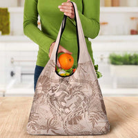 Hawaii Father's Day Vintage Lei Grocery Bag Hauoli la Makuakane - Beige