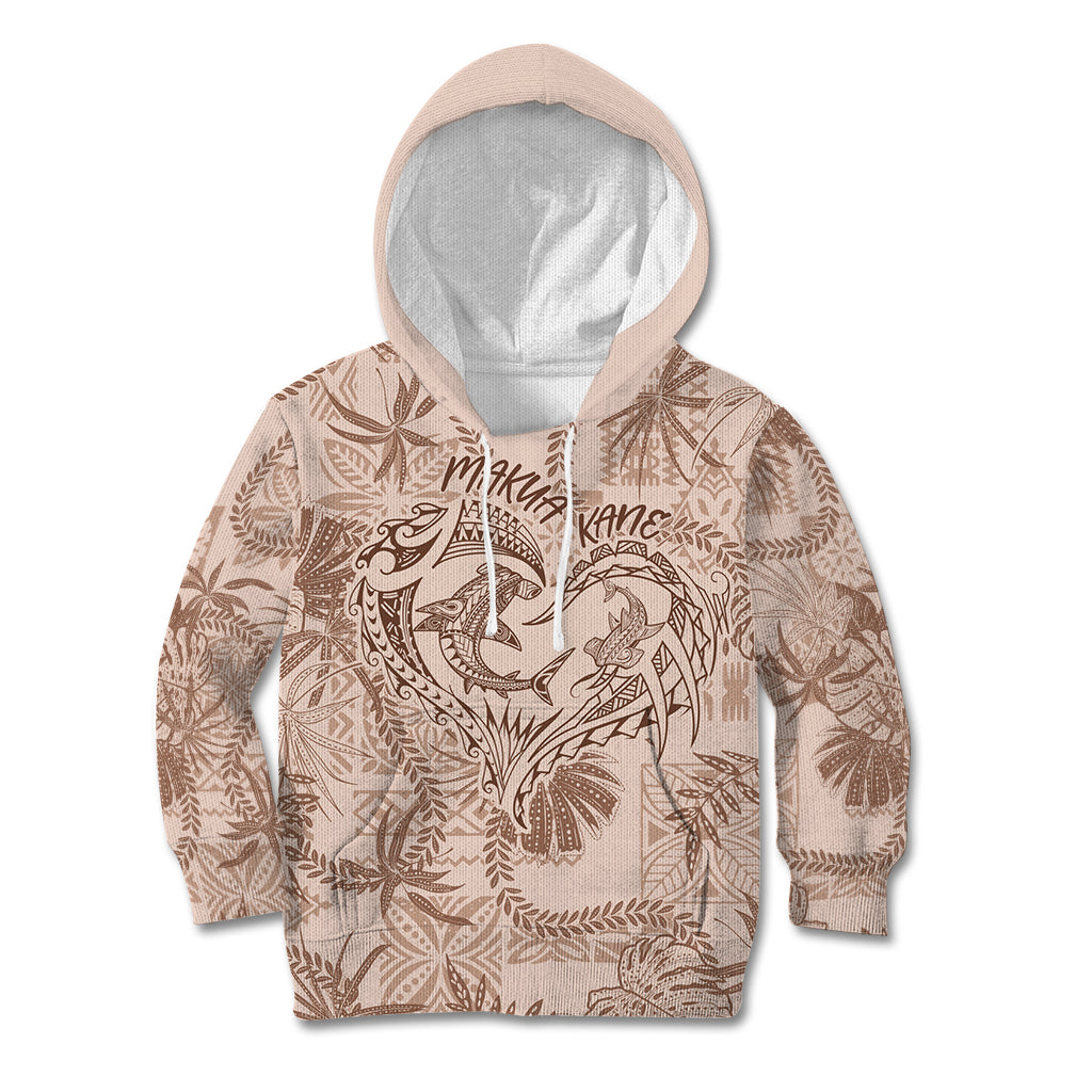 Hawaii Father's Day Vintage Lei Kid Hoodie Hauoli la Makuakane - Beige LT7