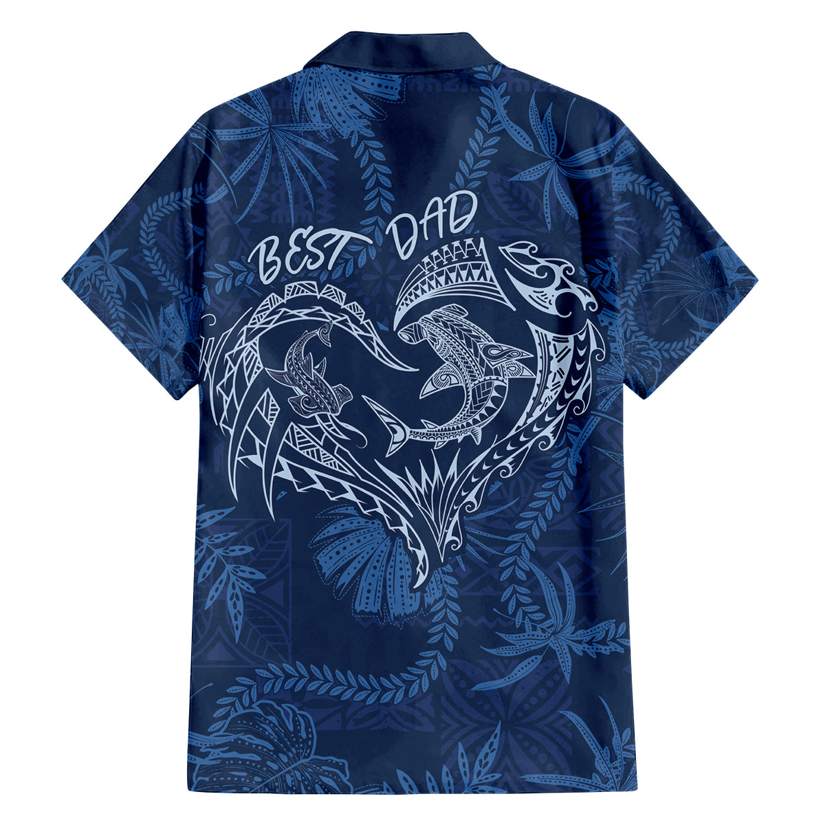 Hawaii Father's Day Vintage Lei Family Matching Long Sleeve Bodycon Dress and Hawaiian Shirt Hauoli la Makuakane - Blue LT7 - Polynesian Pride