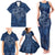 Hawaii Father's Day Vintage Lei Family Matching Tank Maxi Dress and Hawaiian Shirt Hauoli la Makuakane - Blue