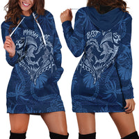 Hawaii Father's Day Vintage Lei Hoodie Dress Hauoli la Makuakane - Blue LT7 - Polynesian Pride