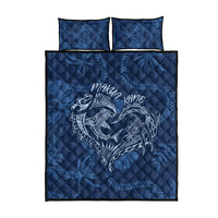 Hawaii Father's Day Vintage Lei Quilt Bed Set Hauoli la Makuakane - Blue