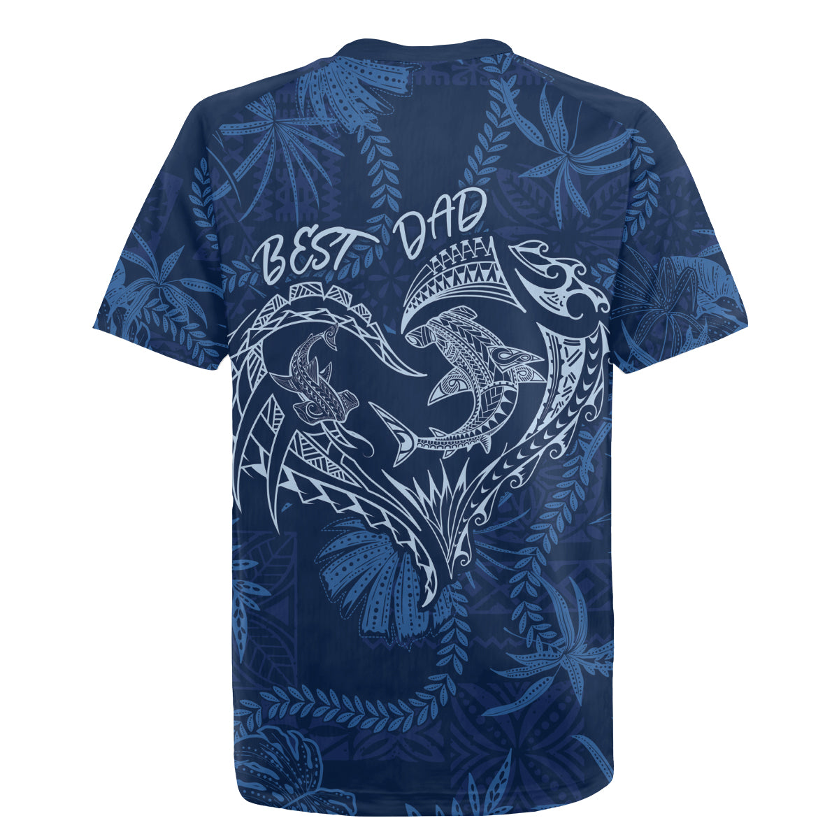 Hawaii Father's Day Vintage Lei Rugby Jersey Hauoli la Makuakane - Blue