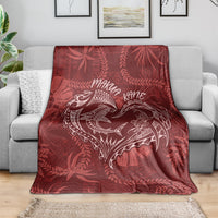 Hawaii Father's Day Vintage Lei Blanket Hauoli la Makuakane - Red
