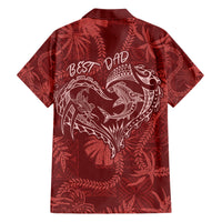 Hawaii Father's Day Vintage Lei Family Matching Short Sleeve Bodycon Dress and Hawaiian Shirt Hauoli la Makuakane - Red