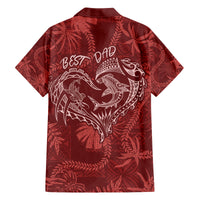 Hawaii Father's Day Vintage Lei Family Matching Summer Maxi Dress and Hawaiian Shirt Hauoli la Makuakane - Red