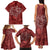 Hawaii Father's Day Vintage Lei Family Matching Tank Maxi Dress and Hawaiian Shirt Hauoli la Makuakane - Red