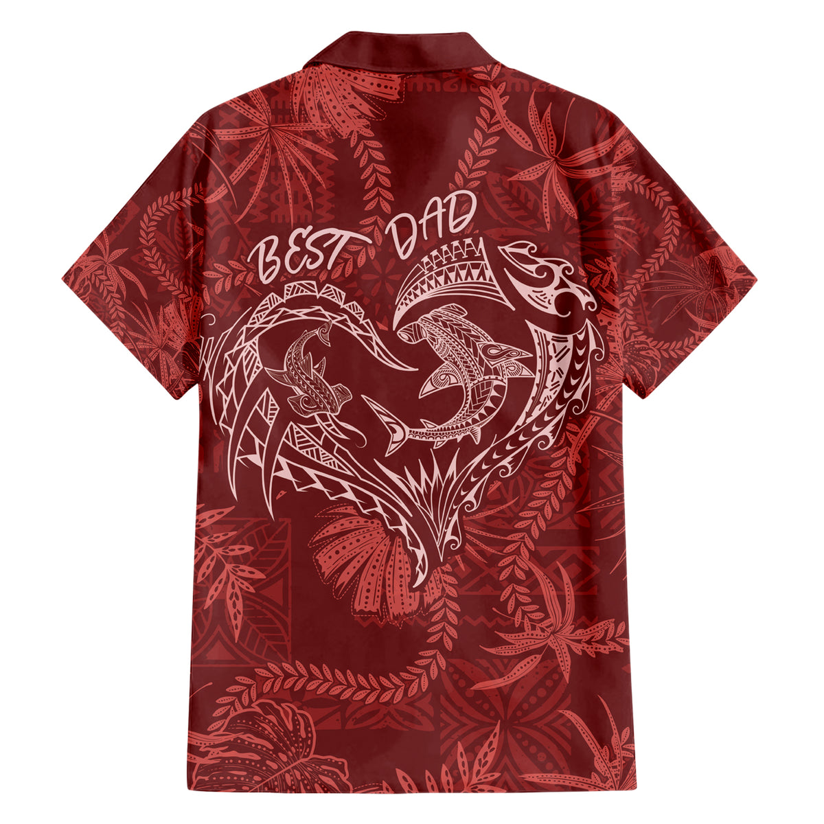 Hawaii Father's Day Vintage Lei Hawaiian Shirt Hauoli la Makuakane - Red