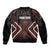 Maori Taiaha Whakairo Personalized Bomber Jacket Red Poutama Motifs