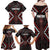 Maori Taiaha Whakairo Personalized Family Matching Off Shoulder Maxi Dress and Hawaiian Shirt Red Poutama Motifs