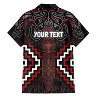 Maori Taiaha Whakairo Personalized Family Matching Puletasi and Hawaiian Shirt Red Poutama Motifs LT7 - Polynesian Pride
