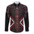 Maori Taiaha Whakairo Personalized Family Matching Short Sleeve Bodycon Dress and Hawaiian Shirt Red Poutama Motifs