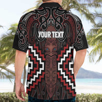 Maori Taiaha Whakairo Personalized Hawaiian Shirt Red Poutama Motifs