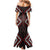 Maori Taiaha Whakairo Personalized Mermaid Dress Red Poutama Motifs