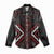 Maori Taiaha Whakairo Personalized Women Casual Shirt Red Poutama Motifs