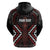 Maori Taiaha Whakairo Personalized Zip Hoodie Red Poutama Motifs