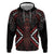 Maori Taiaha Whakairo Personalized Zip Hoodie Red Poutama Motifs