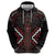 Maori Taiaha Whakairo Personalized Zip Hoodie Red Poutama Motifs