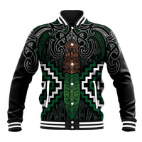 Maori Taiaha Pounamu Whakairo Personalized Baseball Jacket Jade Poutama Motifs