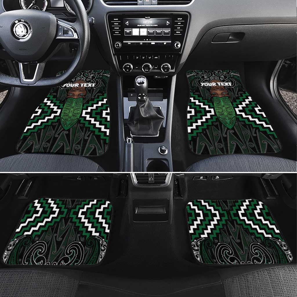 Maori Taiaha Pounamu Whakairo Personalized Car Mats Jade Poutama Motifs