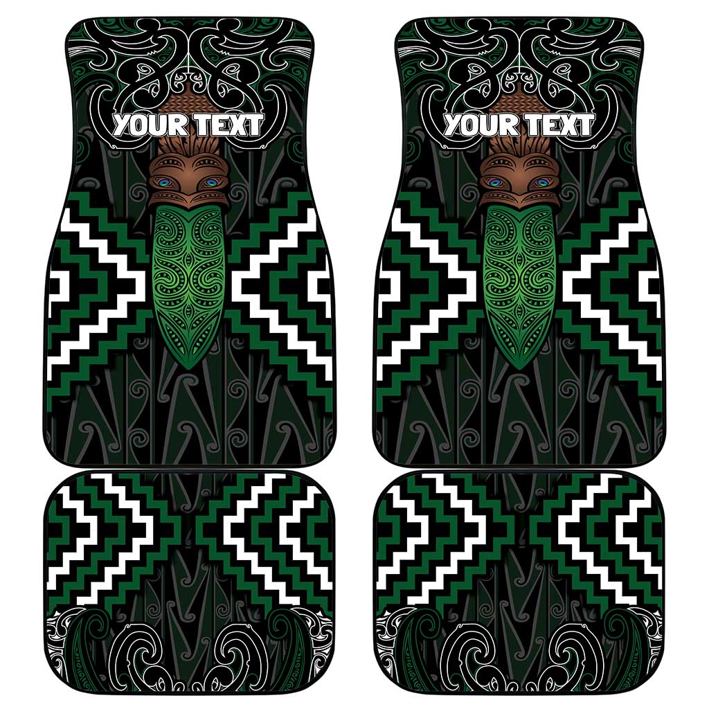Maori Taiaha Pounamu Whakairo Personalized Car Mats Jade Poutama Motifs