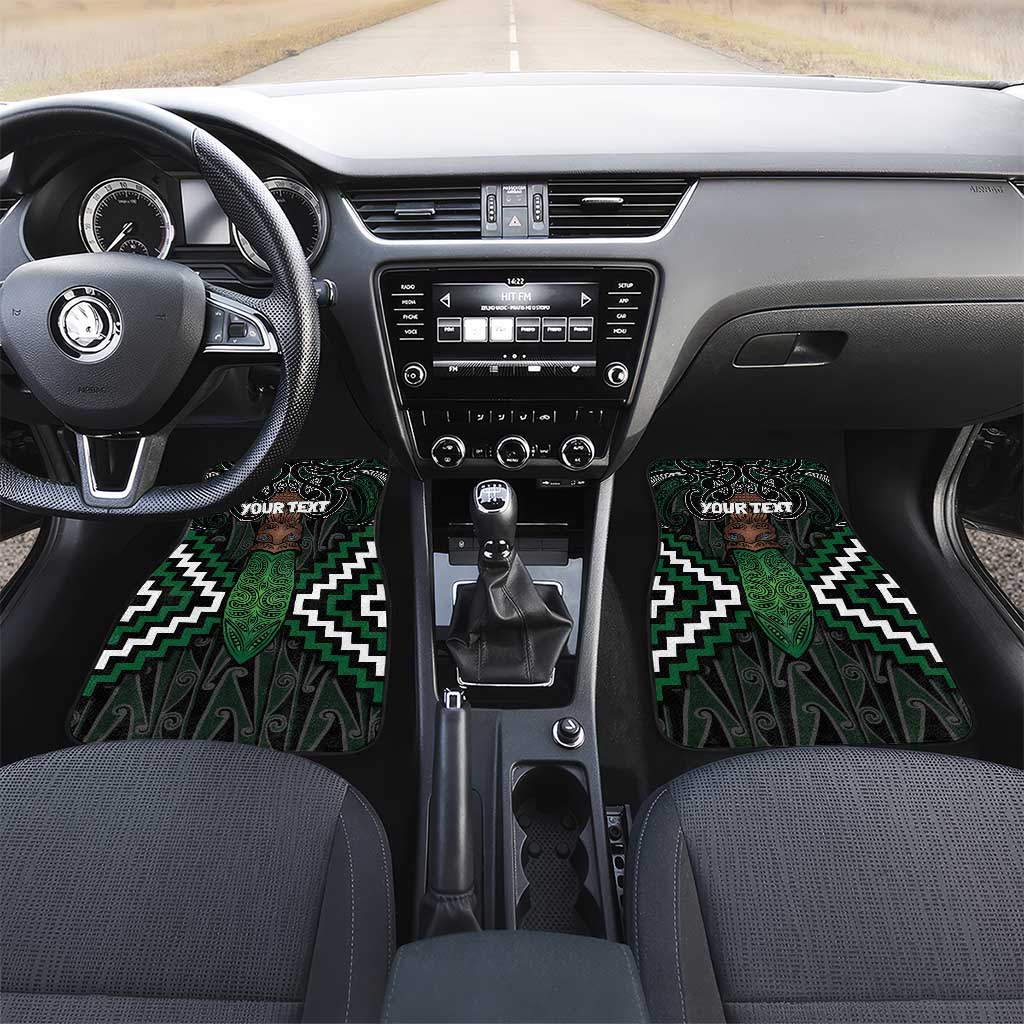 Maori Taiaha Pounamu Whakairo Personalized Car Mats Jade Poutama Motifs