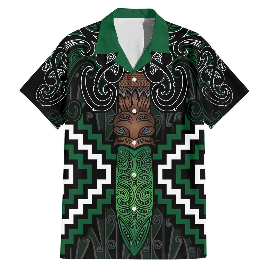 Maori Taiaha Pounamu Whakairo Personalized Family Matching Mermaid Dress and Hawaiian Shirt Jade Poutama Motifs LT7 Dad's Shirt - Short Sleeve Jade - Polynesian Pride
