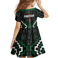 Maori Taiaha Pounamu Whakairo Personalized Family Matching Off Shoulder Short Dress and Hawaiian Shirt Jade Poutama Motifs LT7 - Polynesian Pride