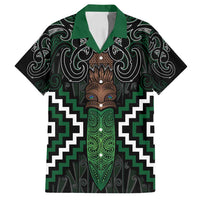 Maori Taiaha Pounamu Whakairo Personalized Family Matching Puletasi and Hawaiian Shirt Jade Poutama Motifs LT7 Dad's Shirt - Short Sleeve Jade - Polynesian Pride