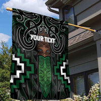 Maori Taiaha Pounamu Whakairo Personalized Garden Flag Jade Poutama Motifs