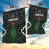Maori Taiaha Pounamu Whakairo Personalized Garden Flag Jade Poutama Motifs