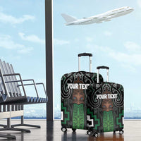 Maori Taiaha Pounamu Whakairo Personalized Luggage Cover Jade Poutama Motifs