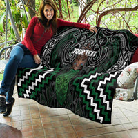 Maori Taiaha Pounamu Whakairo Personalized Quilt Jade Poutama Motifs